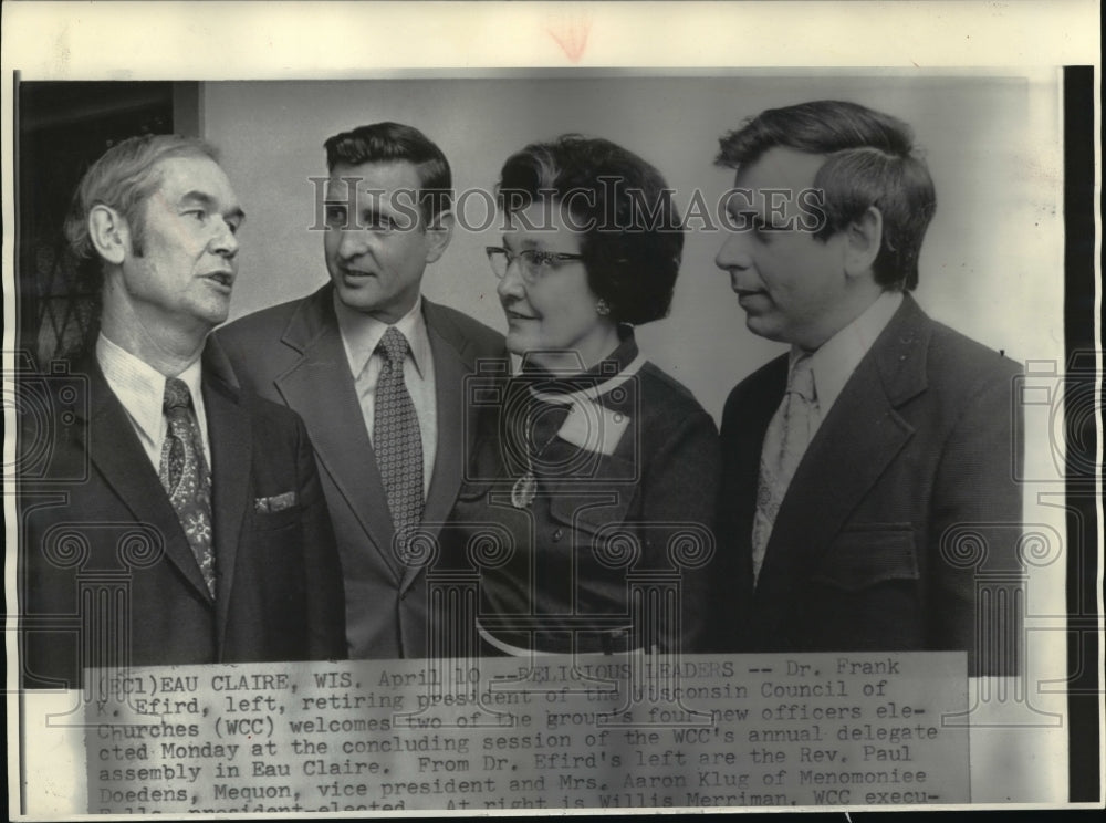1972 Press Photo Mrs. Aaron Klug and others of the Wisconsin Council of Churches- Historic Images
