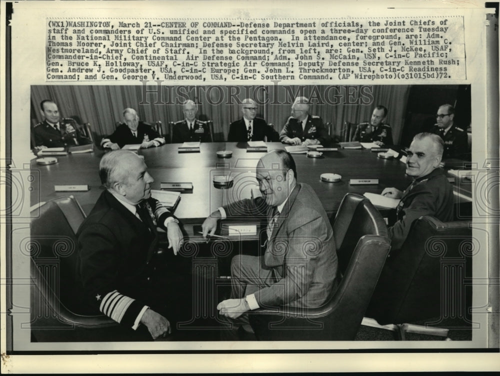 1972 Press Photo Defense Department officials convene 3 day meeting at Pentagon- Historic Images