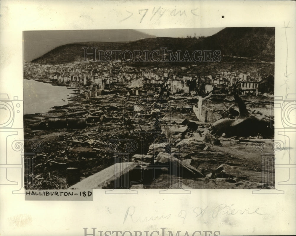1935 Press Photo St. Pierre After The Eruption Of Mount Pelee In Martinique- Historic Images