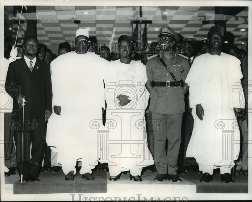 1973 Press Photo Heads of state of five African nations meet in Yaounde Cameroon- Historic Images