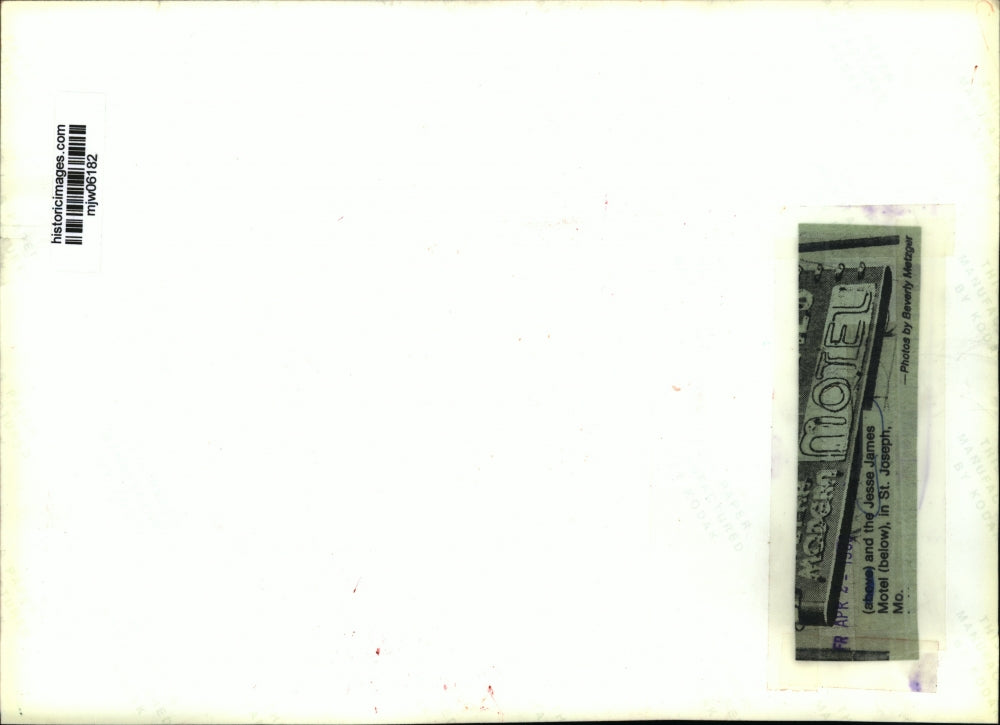 1963 Press Photo Jesse James Motel, St. Joseph, Missouri - mjw06182