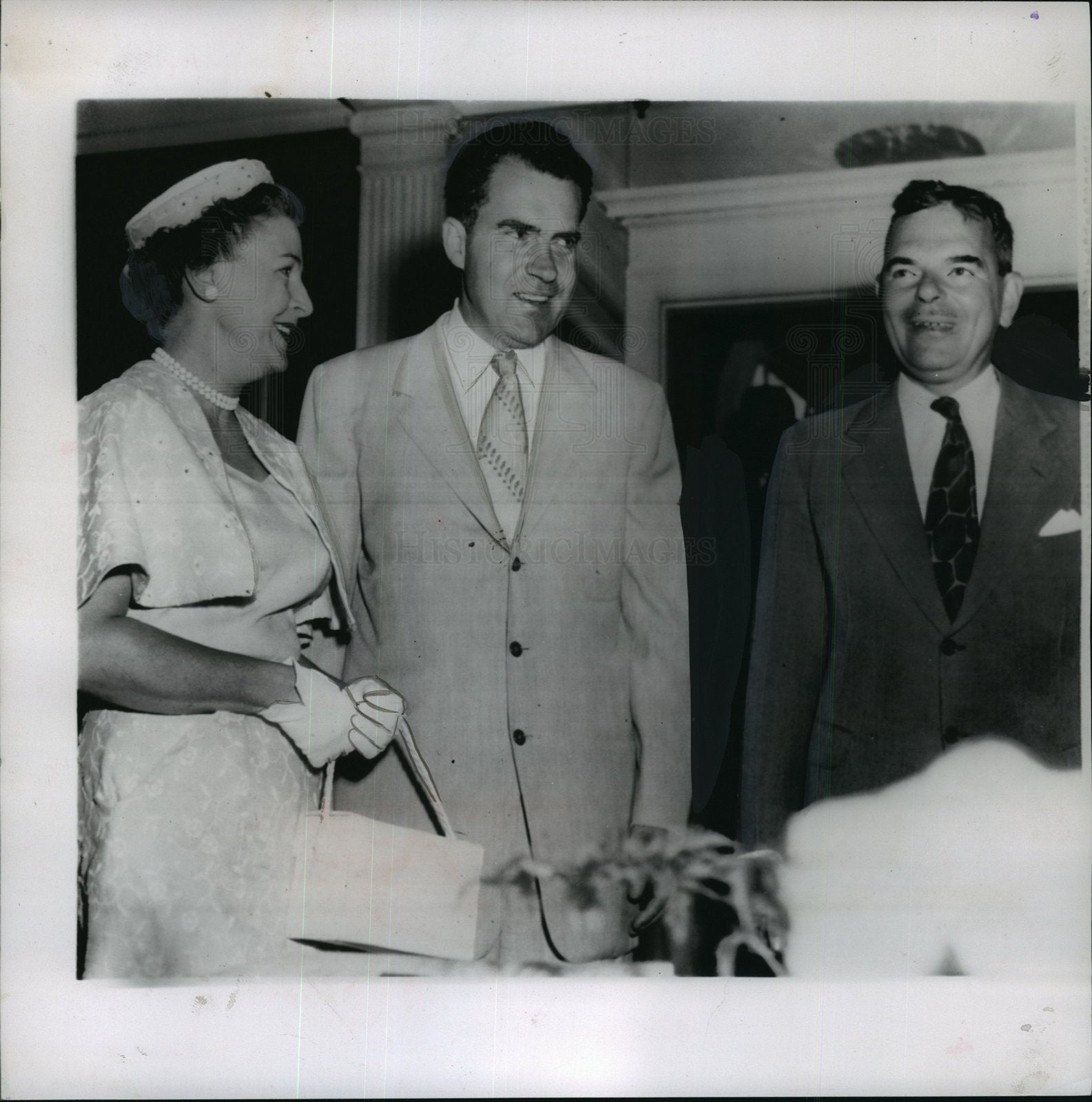 1954 Press Photo Vice-President Nixon w/ Gov. and Mrs. Thomas E. Dewey
