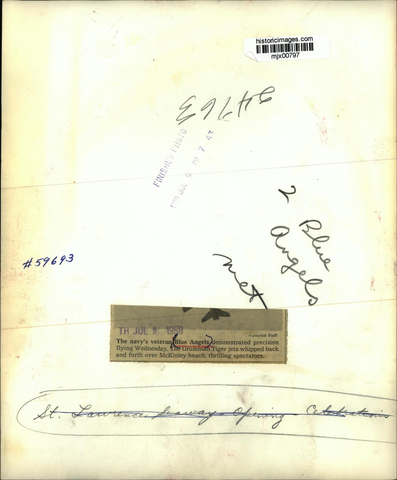 1959 Press Photo Navy's veteran Blue Angels demonstrated precision flying