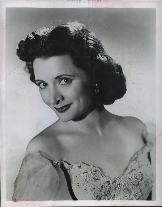 1953 Press Photo Mimi Benzell on the Blue Ribbon Christmas Show - mjx01037- Historic Images