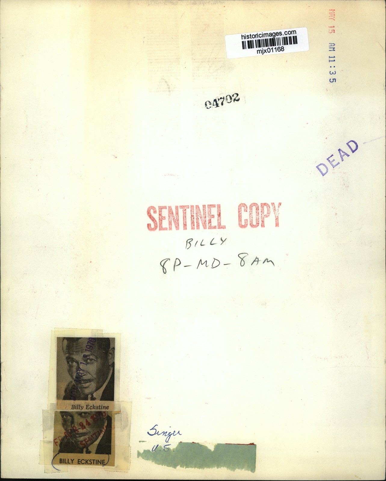 1976 Press Photo Billy Eckstine