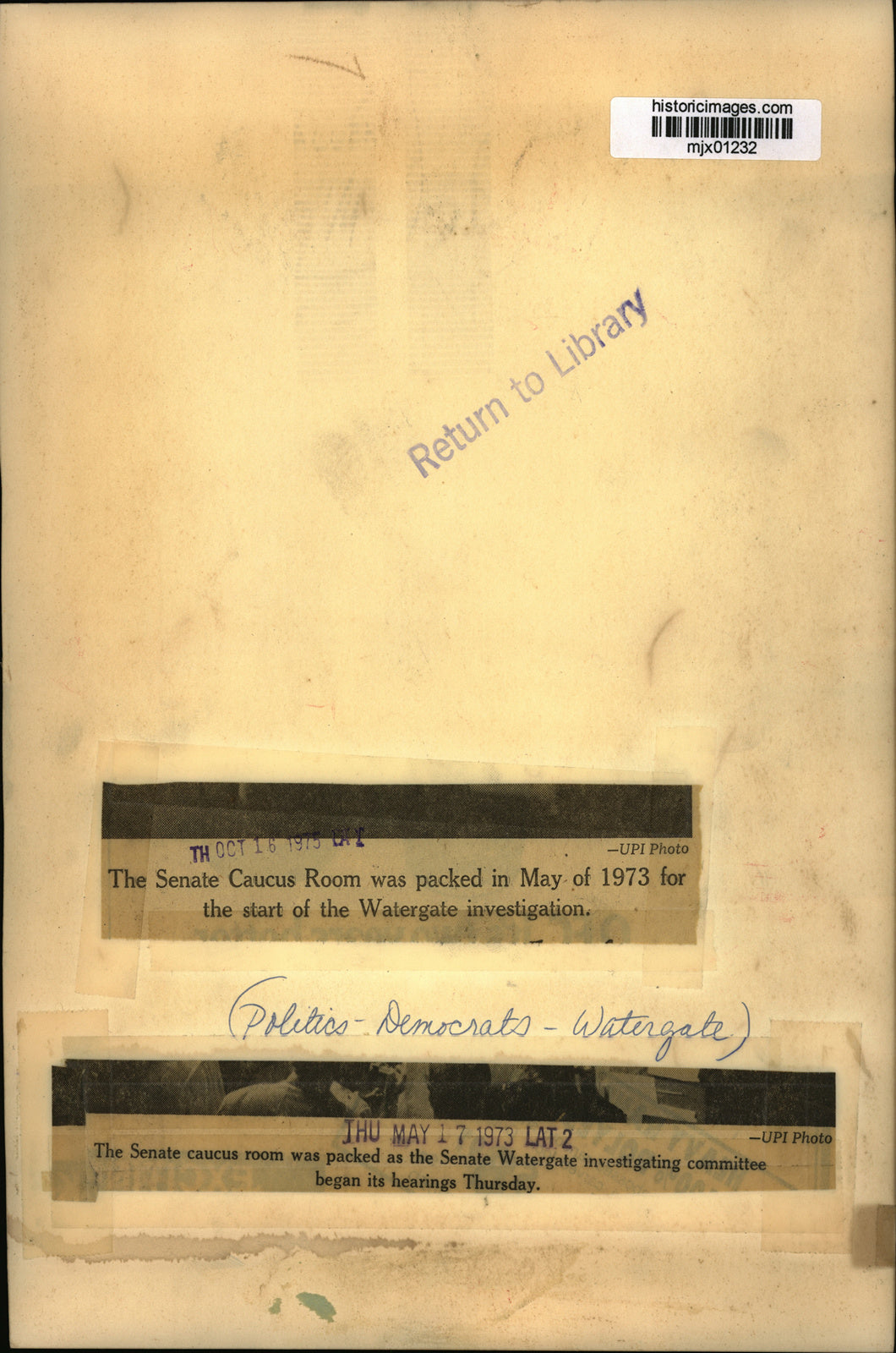 1973 Press Photo Senate Caucus Room was packed for Watergate Investigation