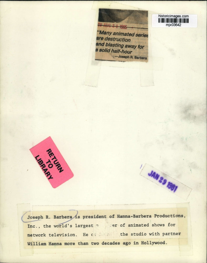 1981 Press Photo Joseph R. Barbera is president of Hanna-Barbera Productions Inc