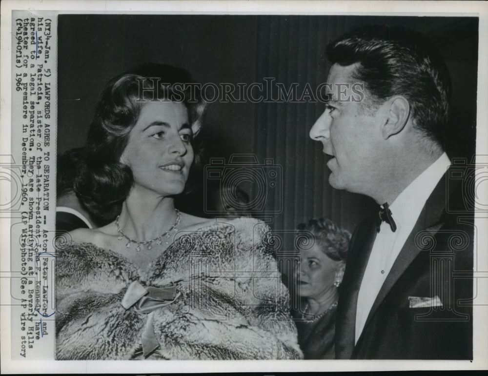 1966 Press Photo Peter Lawford, his wife, Patricia in their legal separation