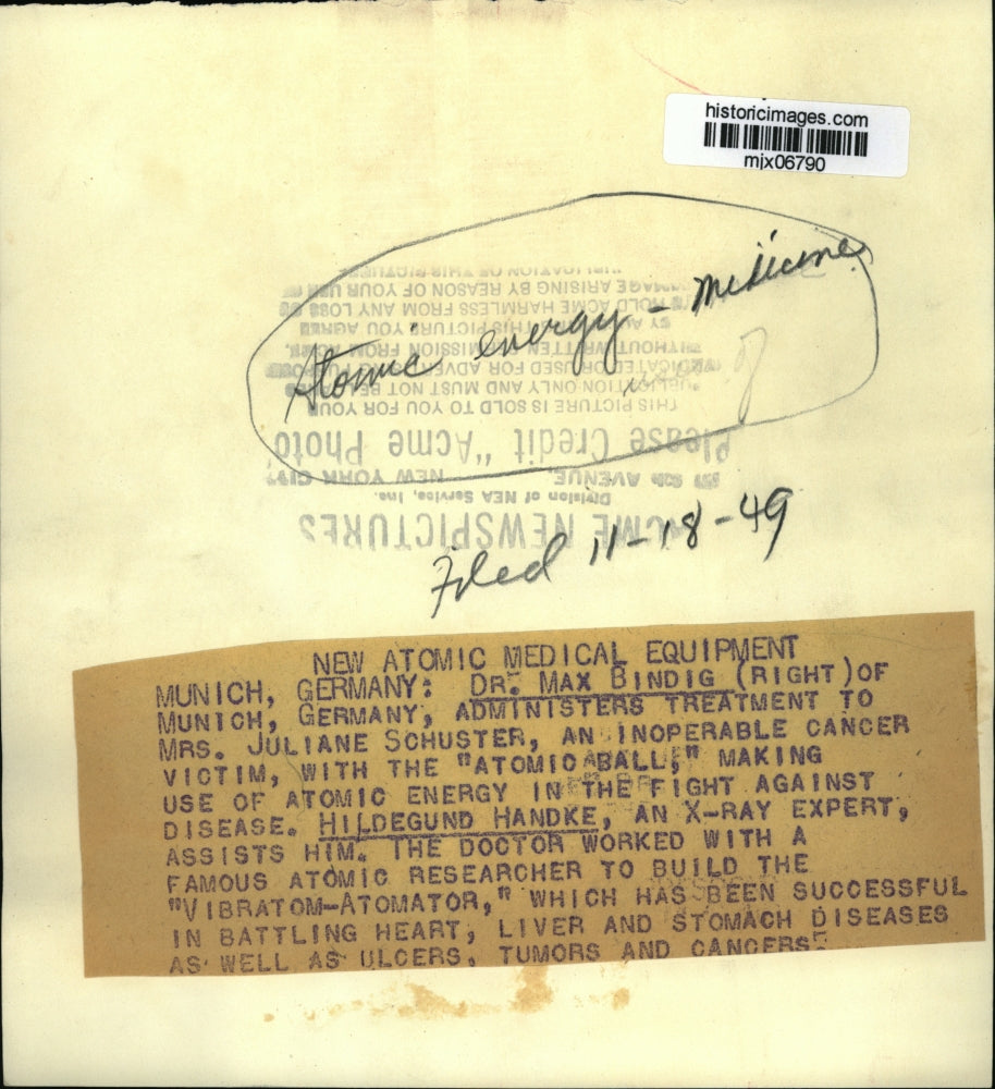 1949 Press Photo Dr. Max Bindig, Mrs. Juliane Schuster, Hildegund Handke