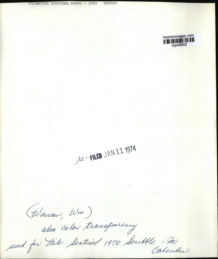 1974 Press Photo Aerial View of Wausaw, Wisconsin - mjx06902