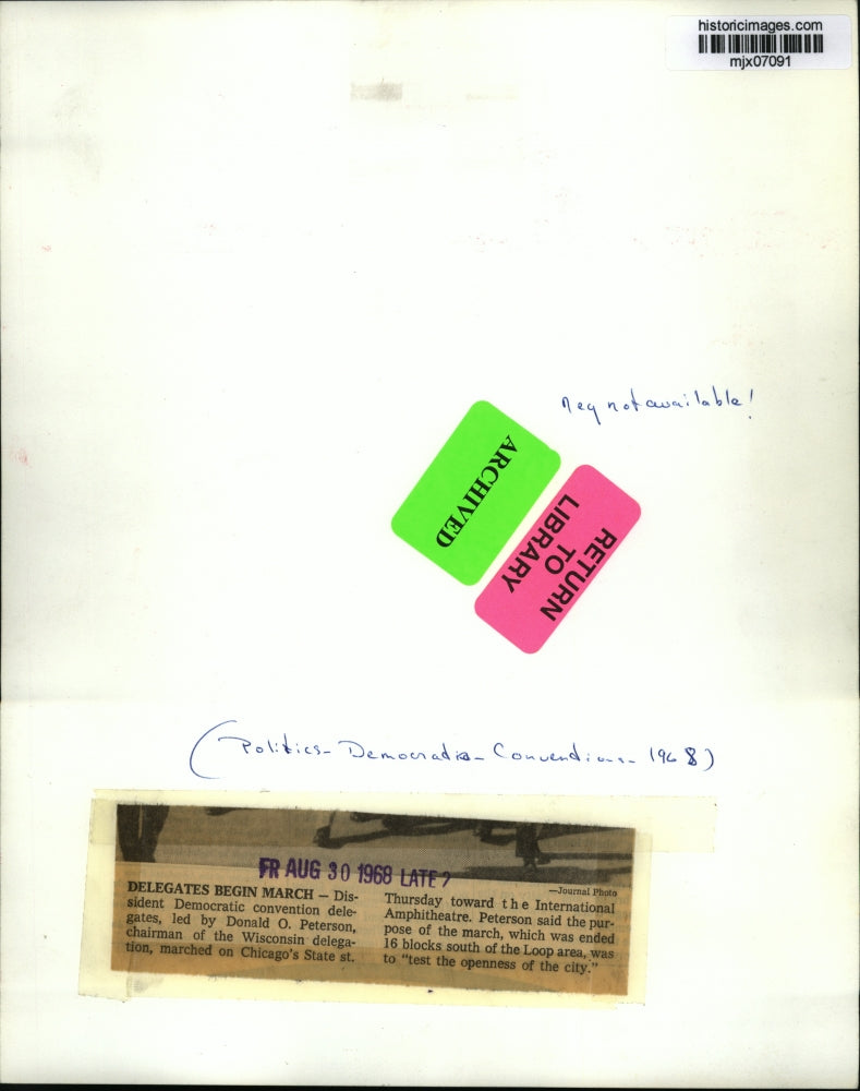 1968 Press Photo March of Dissident Democratic Convention Delegates - mjx07091