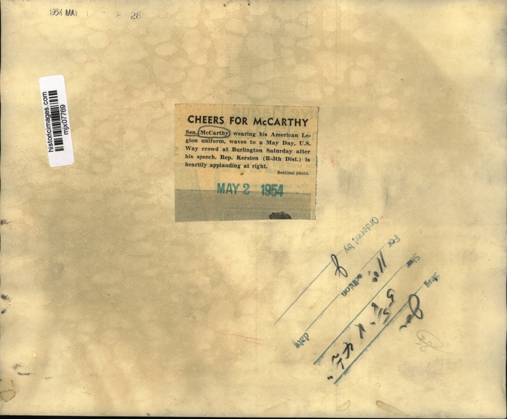 1954 Press Photo Sen. McCarthy wearing his American Legion uniform - mjx07769