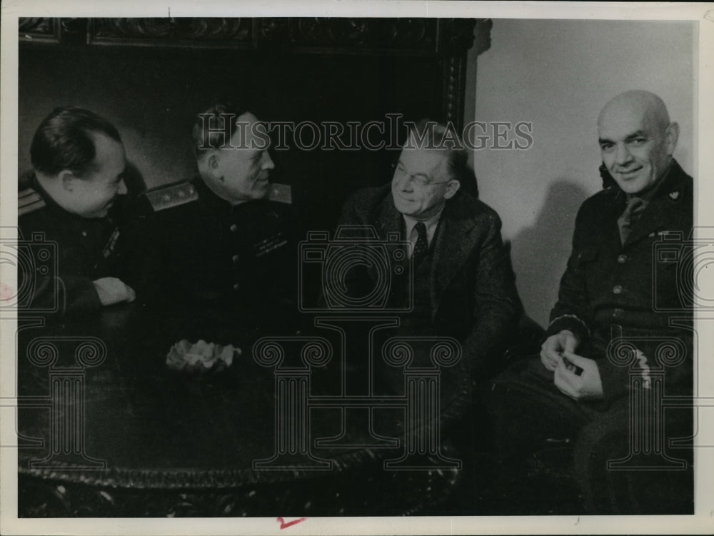 1946 Press Photo Gen. Gundorow, Colonel MacGalow, Leo Krzycki, Gen. Berling