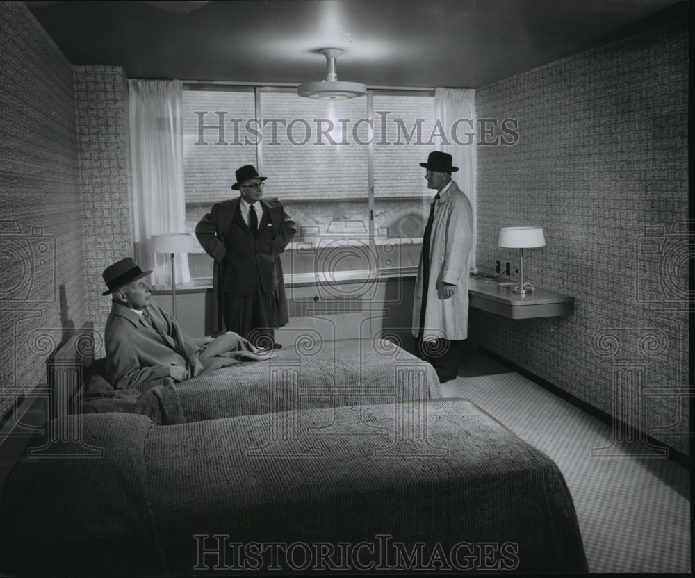 1956 Press Photo YMCA-buildings, one of the first rooms to be furnished.