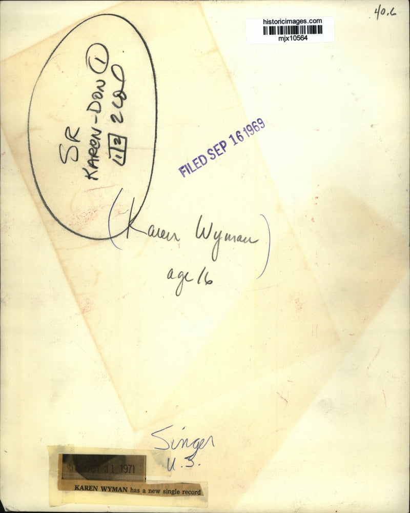 1969 Press Photo Karen Wyman has a new single record - mjx10564