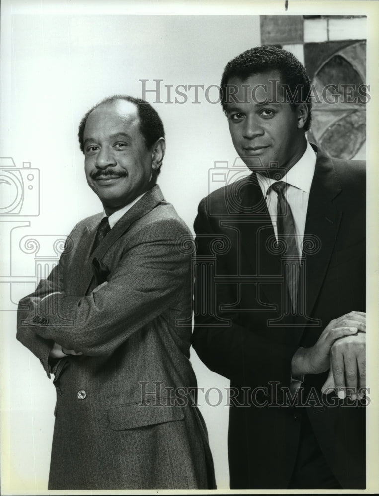 1986 Press Photo Sherman Hemsley and Clifton Davis in Amen - mjx10657- Historic Images