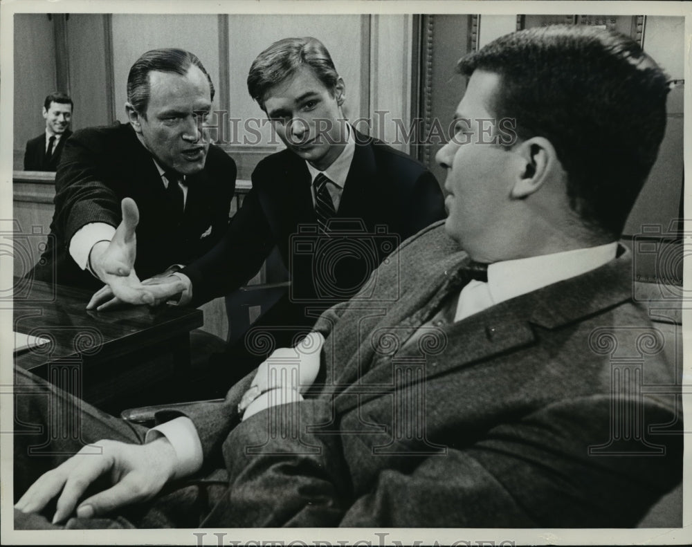 1965 Press Photo Brandon de Wilde, E.G. Marshall, Robert Reed in &quot;The Objection&quot;- Historic Images