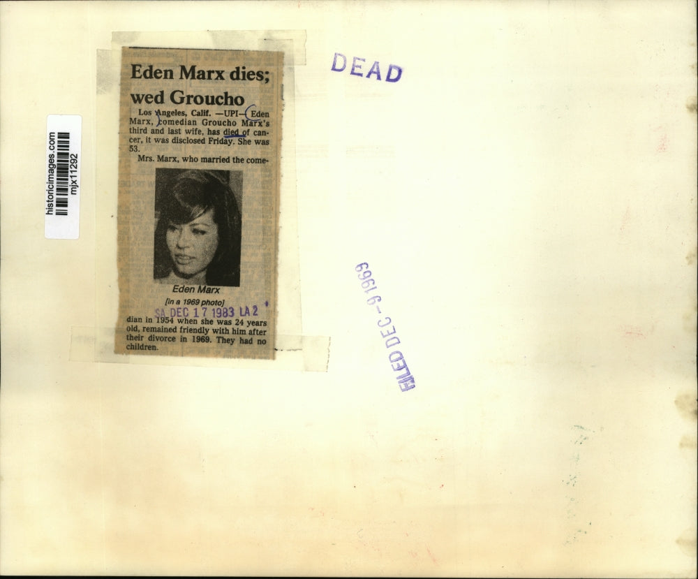 1969 Press Photo Eden Marx, Groucho Marx's ex-wife & lawyer Marvin M Mitchelson