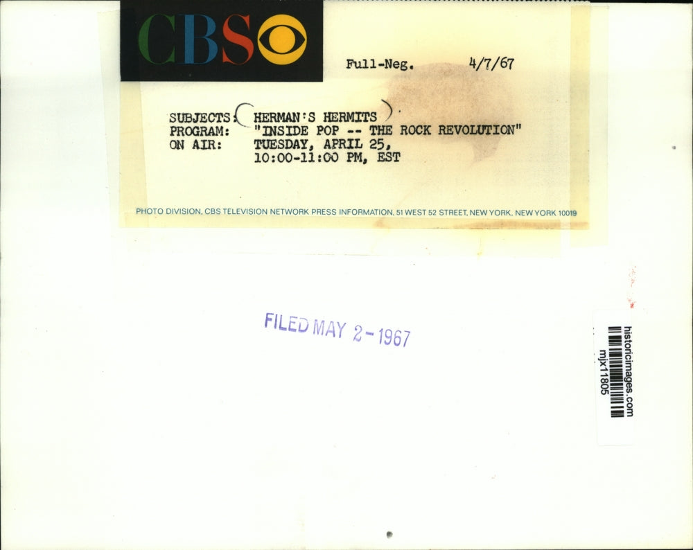 1967 Press Photo Herman's Hermits, in "Inside Pop -- The Rock Revolution"