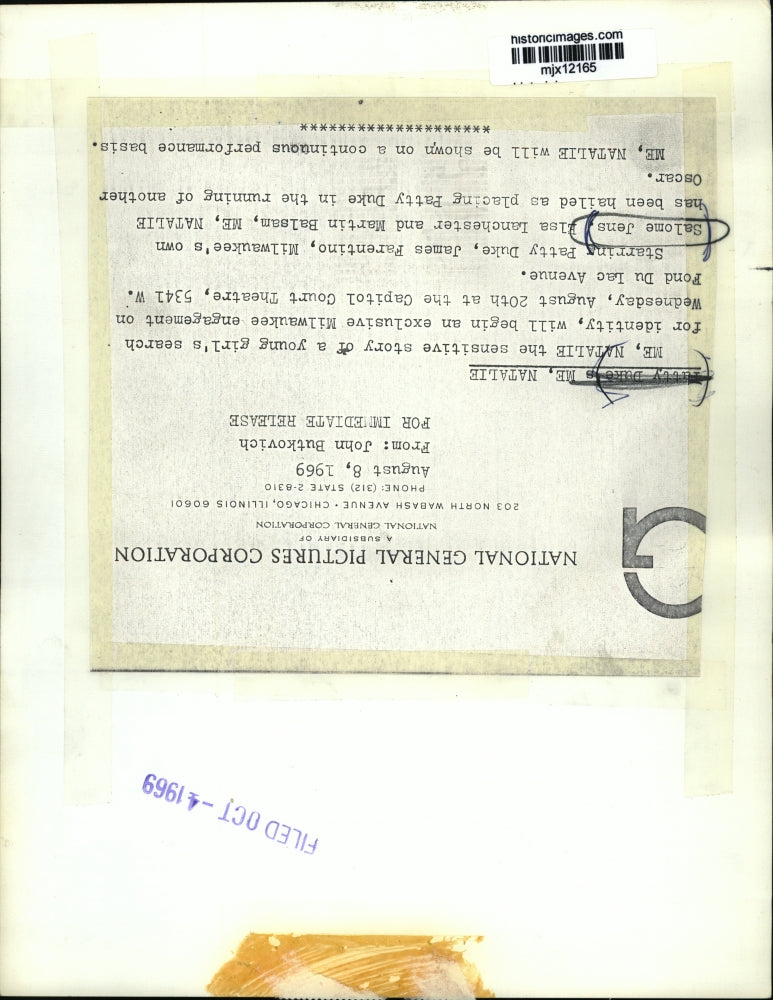 1969 Press Photo Salome Jens in Me, Natalie at the Capitol Court Theater