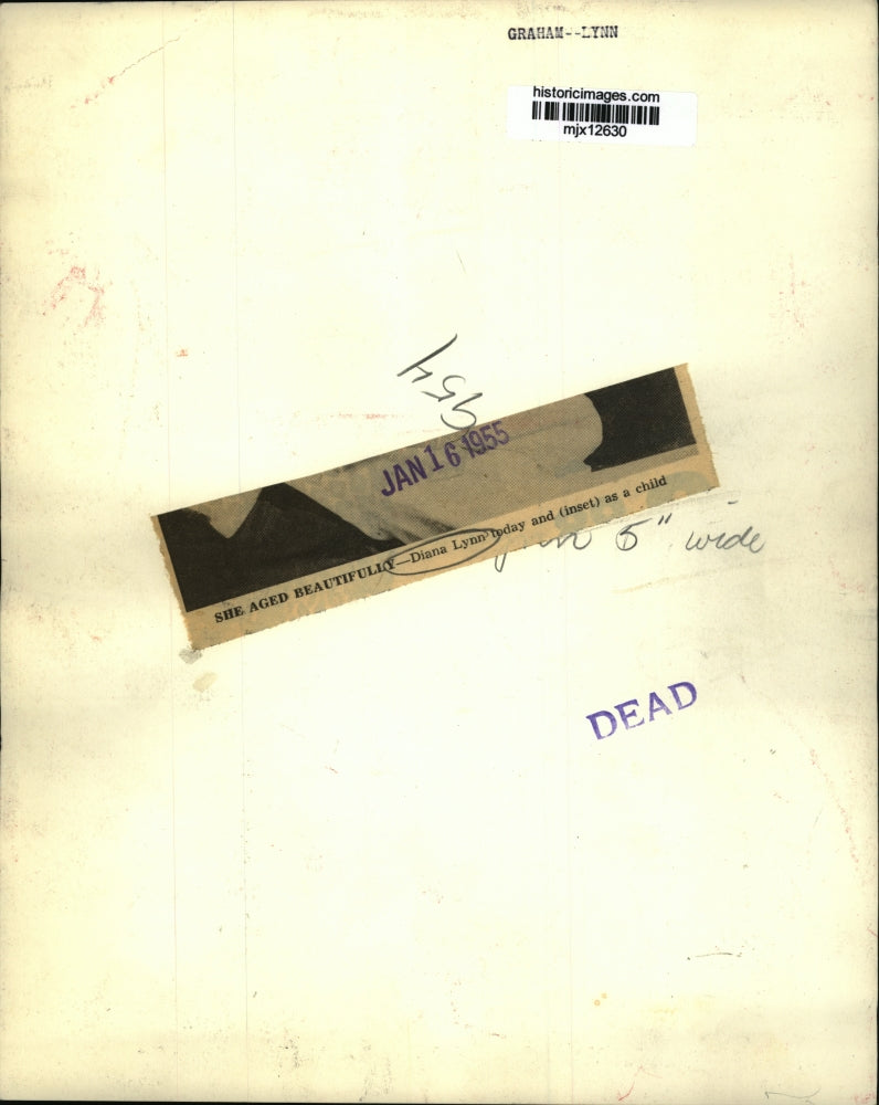 1955 Press Photo Diana Lynn then and now - mjx12630