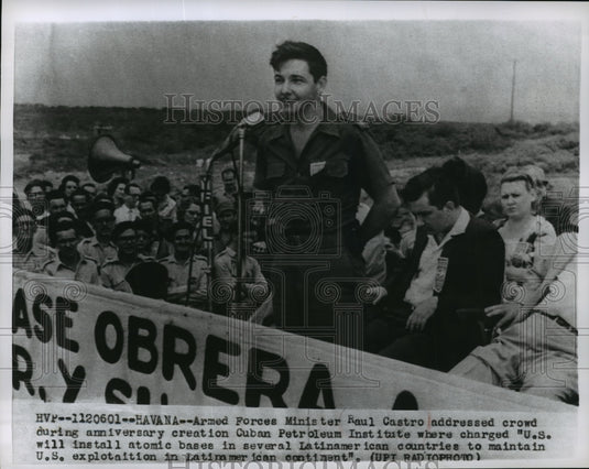 1961 Press Photo Cuban Armed Forces Minister Raul Castro - mjx12930- Historic Images