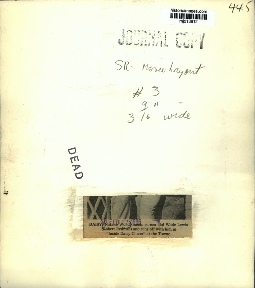 1966 Press Photo Natalie Wood and Robert Redford in Inside Daisy Clover.