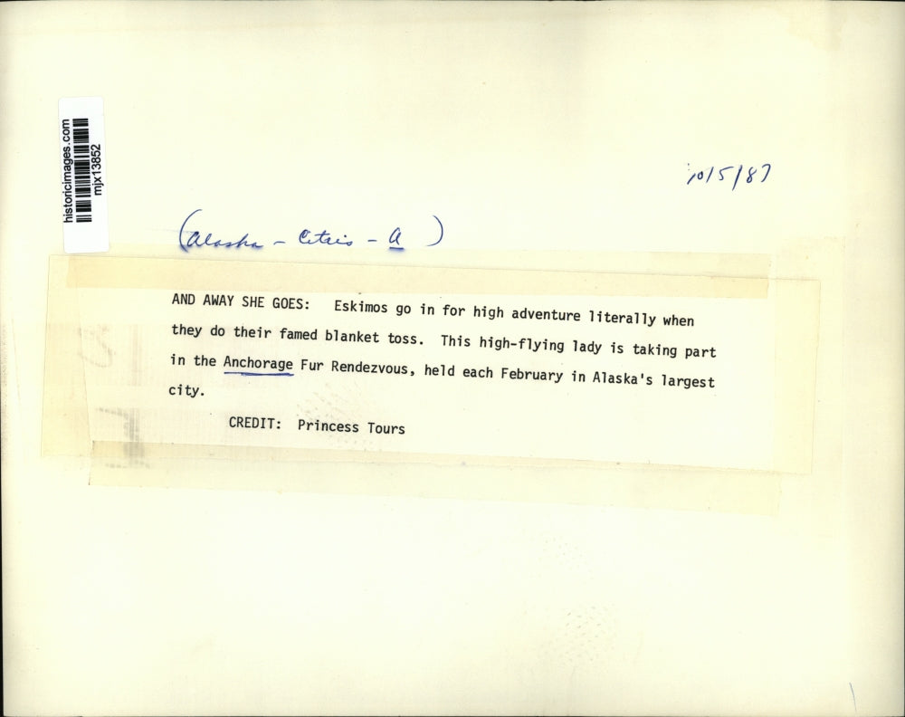 1987 Press Photo Anchorage Fur Rendezvous held each February in Alaska