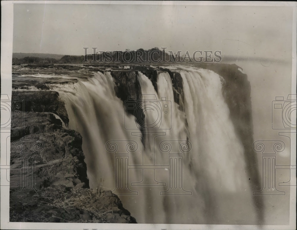 1936 Press Photo world&#39;s biggest waterfall Victoria Nyanza, Rhodesia, Zimbabwe- Historic Images