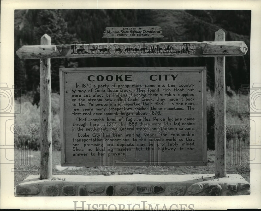 1937 Press Photo Attractive markers for visitors at Yellowstone National Park