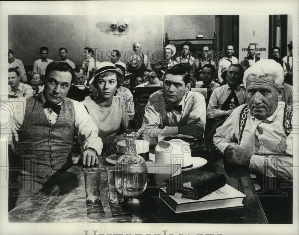 1963 Press Photo Gene Kelly and Spencer Tracy star in "Inherit the Wind"- Historic Images