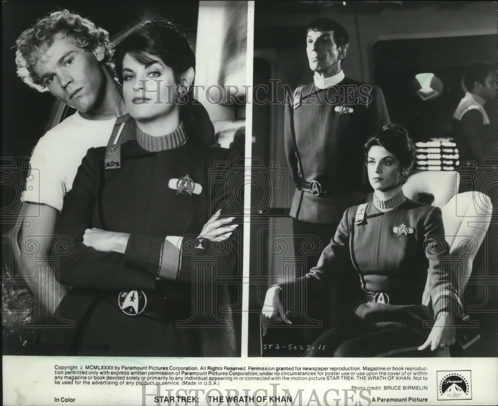 1982 Press Photo Merritt Butrick and Kristie Alley, Star Trek: The Wrath of Khan- Historic Images