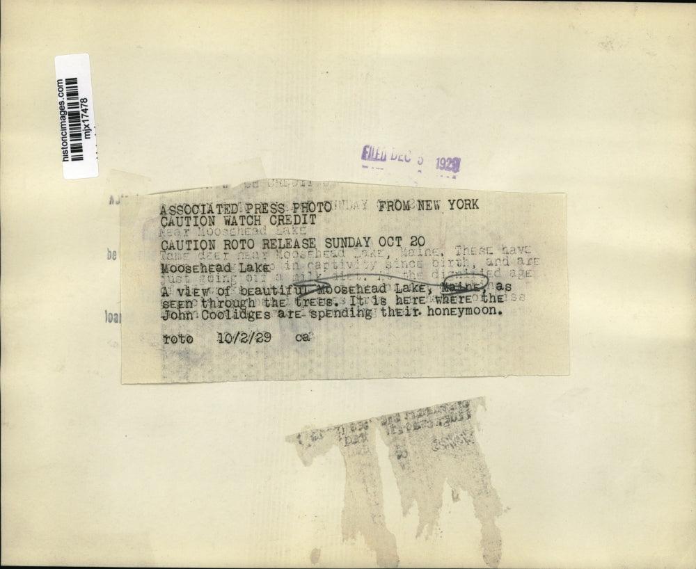 1929 Press Photo View from Moosehead Lake, Maine