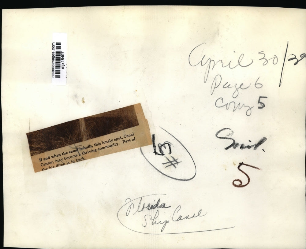 1939 Press Photo Canal Center, Future site of Florida Ship Canal - mjx18497