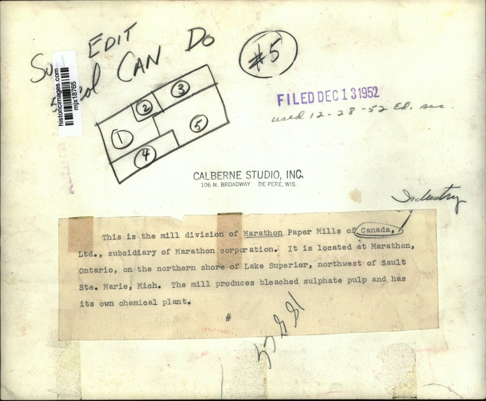 1952 Press Photo View of Marathon Paper Mills of Canada, Ltd. - mjx18765