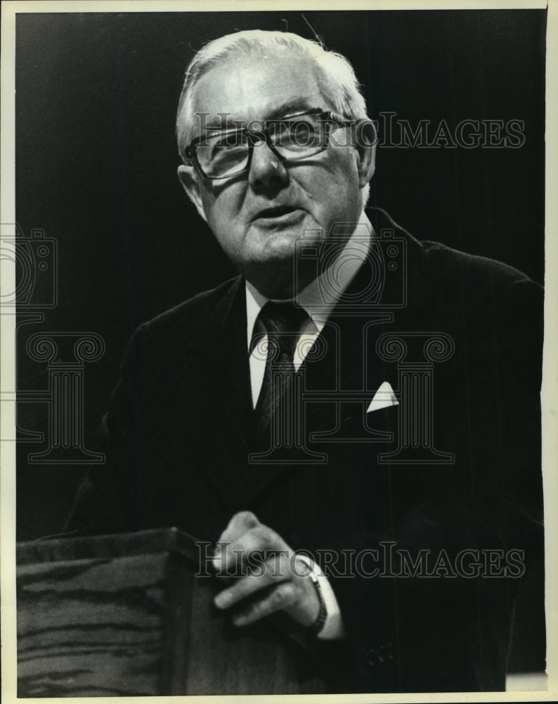 1978 Press Photo Britain's Prime Minister James Callaghan addresses Trade Union.- Historic Images