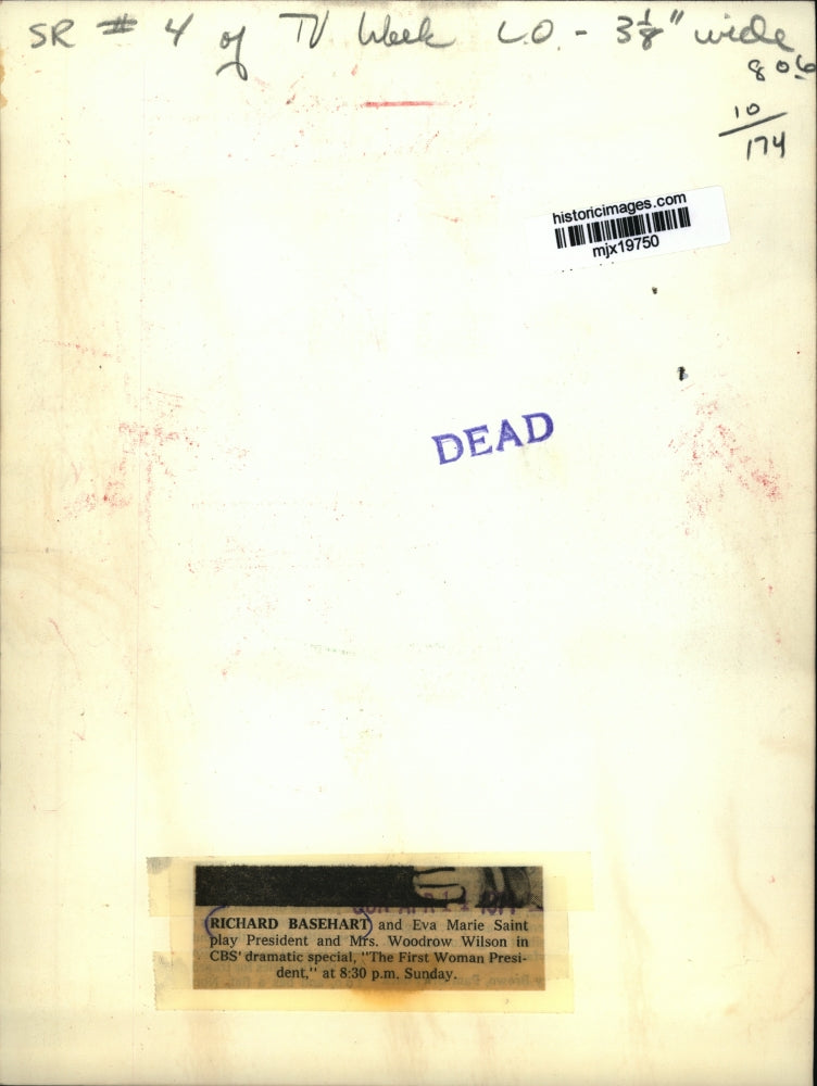 1914 Press Photo Richard Basehart and Eva Saint in The First Woman President