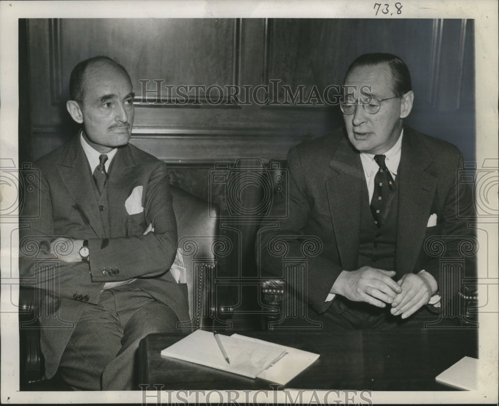 1944 Press Photo Attorney General Francis Biddle and Undersecretary Wayne Taylor- Historic Images