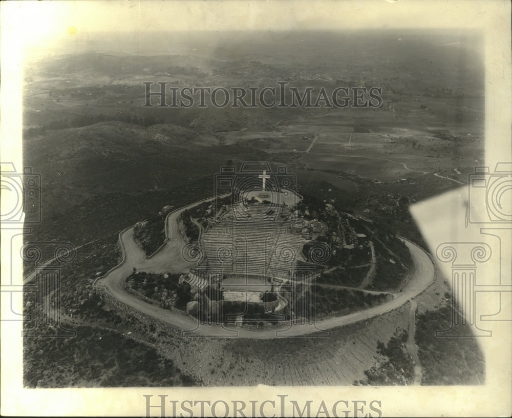 1927 Press Photo Aerial View Of Shrine At Mount Helix San Diego, California
