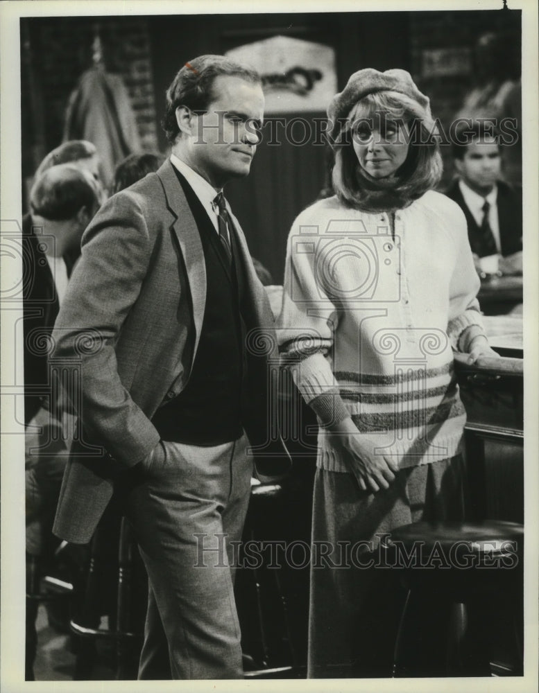 1985 Press Photo Shelly Long and Kelsey Grammer star on the series "Cheers"- Historic Images