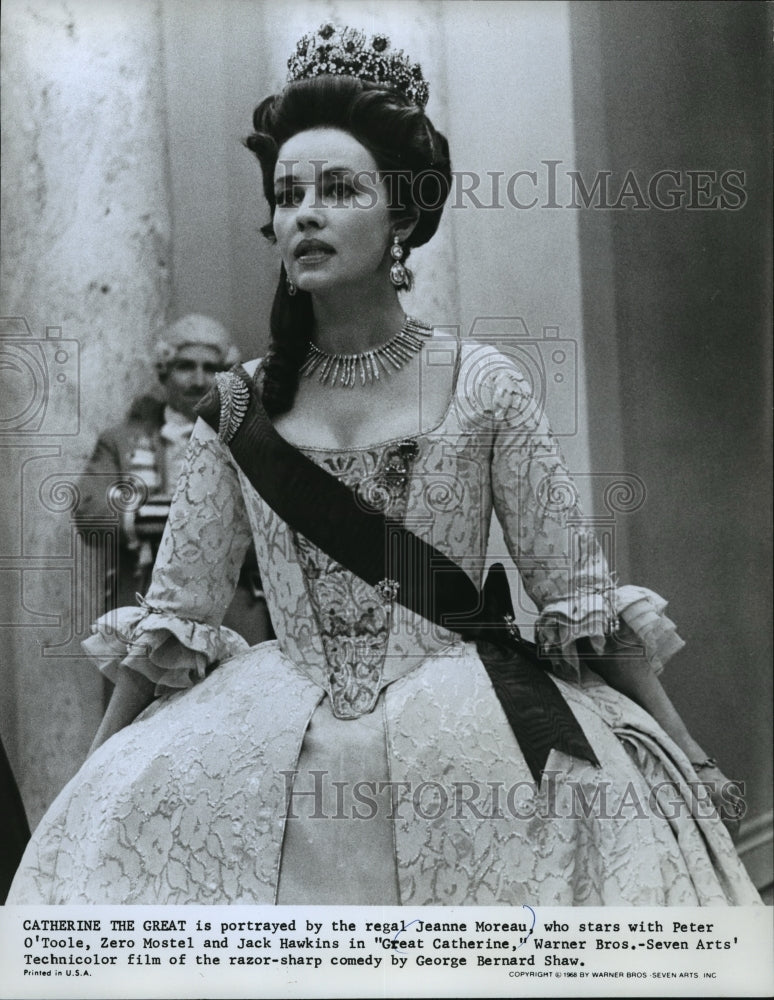 Load image into Gallery viewer, 1968 Press Photo Jeanne Moreau portrays Catherine The Great in "Great Catherine"
