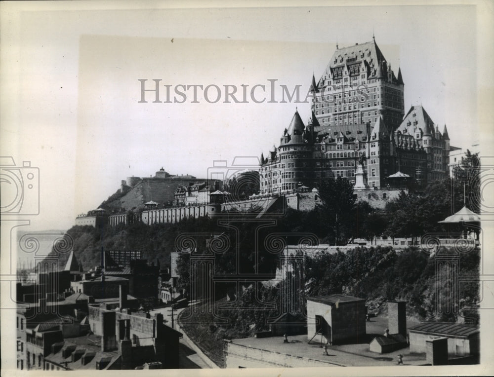 1943 Press Photo Chateau Frontenac Hotel in Quebec, where military leaders met- Historic Images