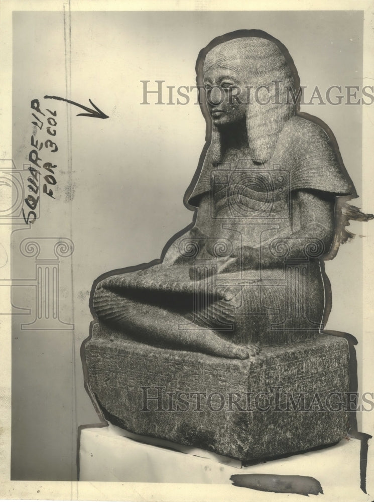 1923 Press Photo Statue of Harmhab of Eighteenth Egyptian Dynasty - mjx23360- Historic Images