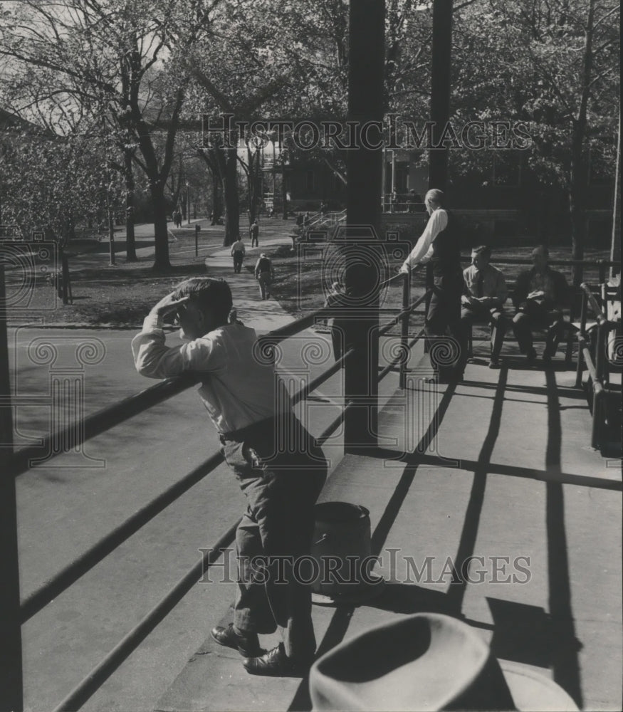 1949 Press Photo Soldiers at the Veterans Administration Soldiers Home