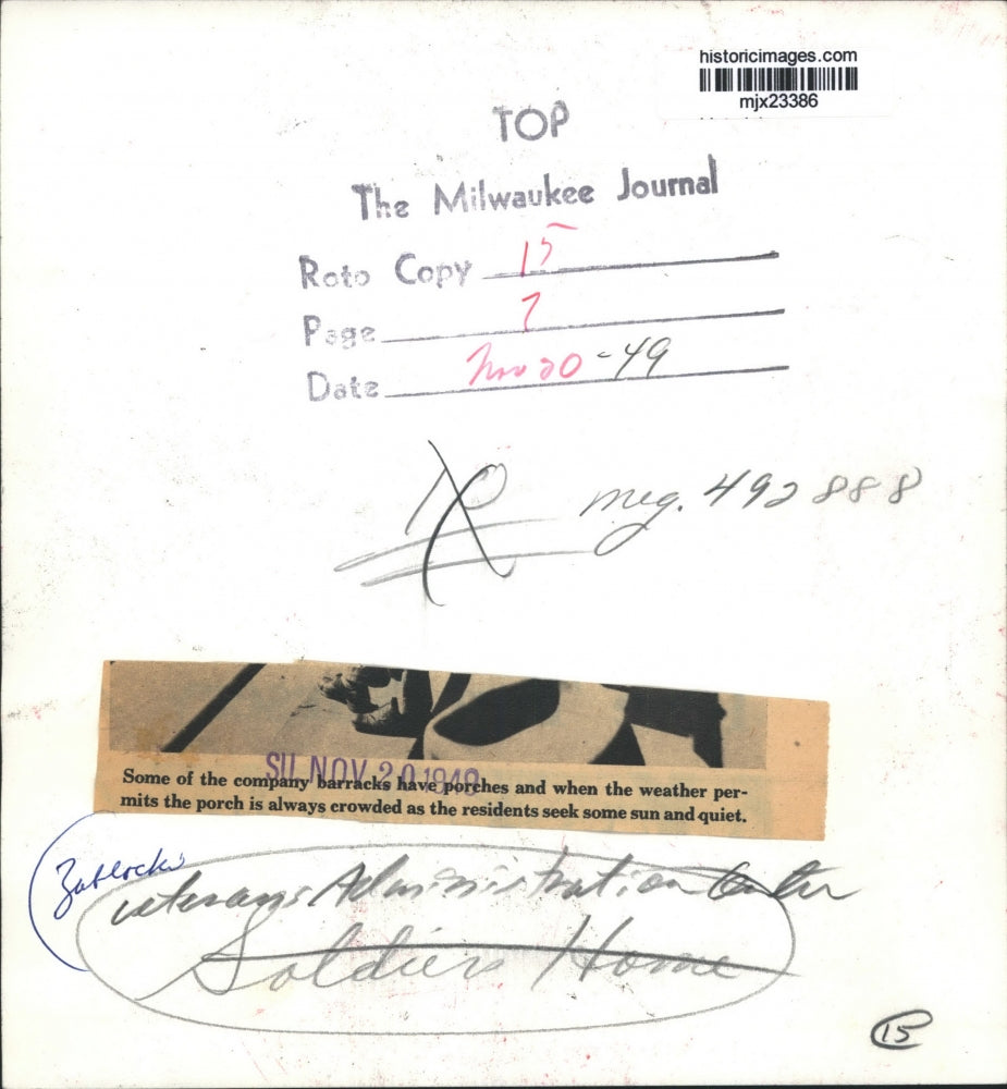 1949 Press Photo Soldiers at the Veterans Administration Soldiers Home