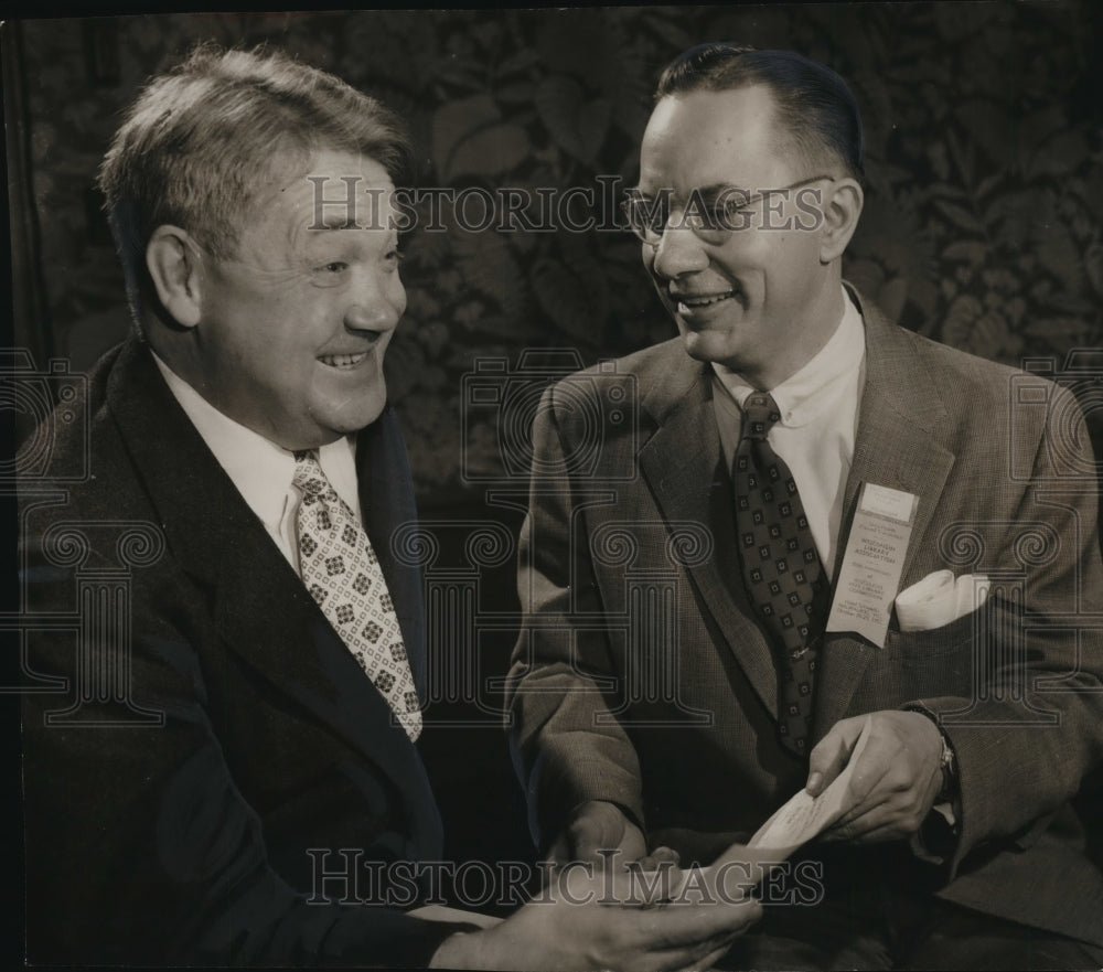 1955 Press Photo Henry Steele Commager Talks With Paul Gratke - mjx24671- Historic Images