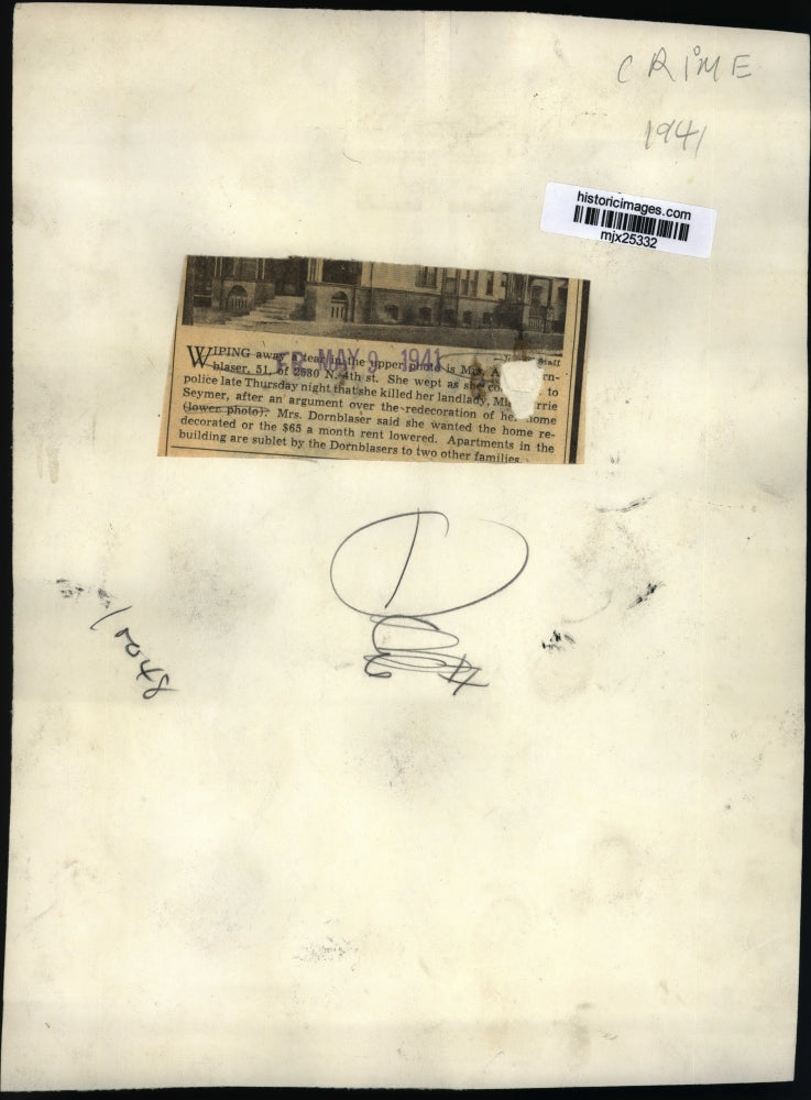 1941 Press Photo Alice Dornblaser Weeping After Murdering Her Landlady