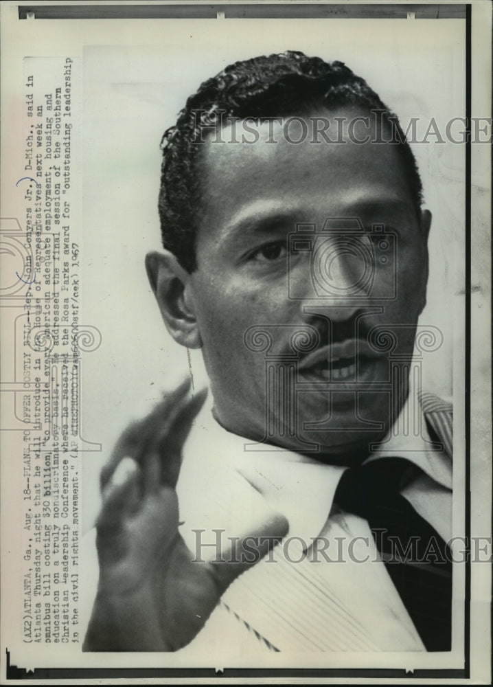 1967 Press Photo John Conyers Junior-Democratic Representative of Michigan- Historic Images