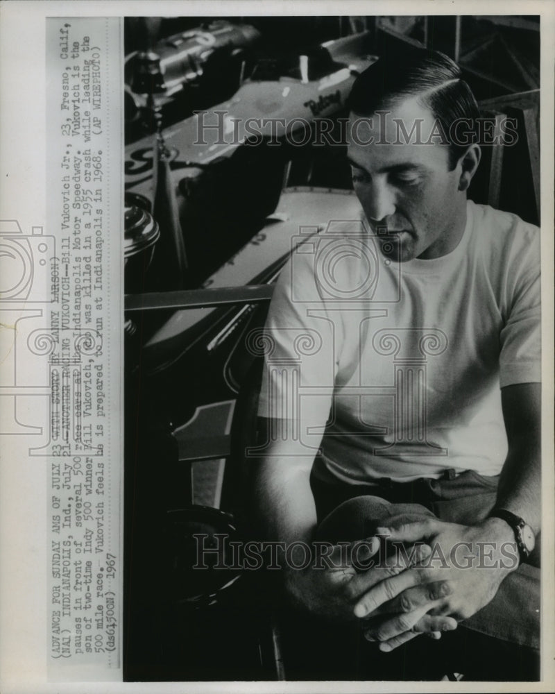 1967 Press Photo Bill Vukovich Junior-Racer and Son of Late Bill Vukovich