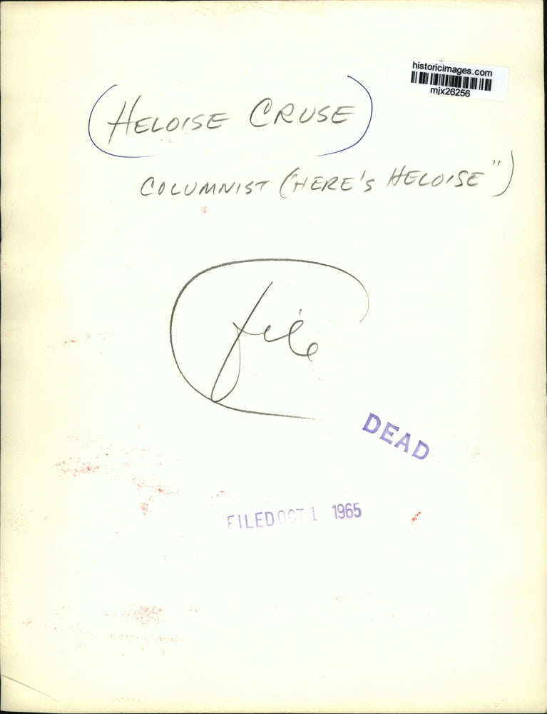 1965 Press Photo Heloise Cruse-Columnist of "Here's Heloise" - mjx26256
